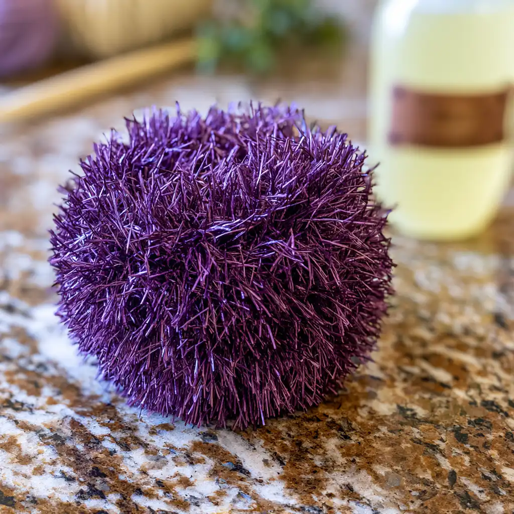 Easy Crochet Scrubby Pattern for Squeaky Clean Dishes - finished dish