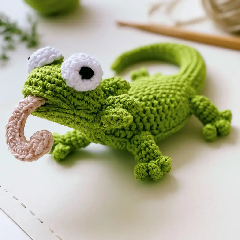 Crochet a Playful Lizard Coaster - step by step