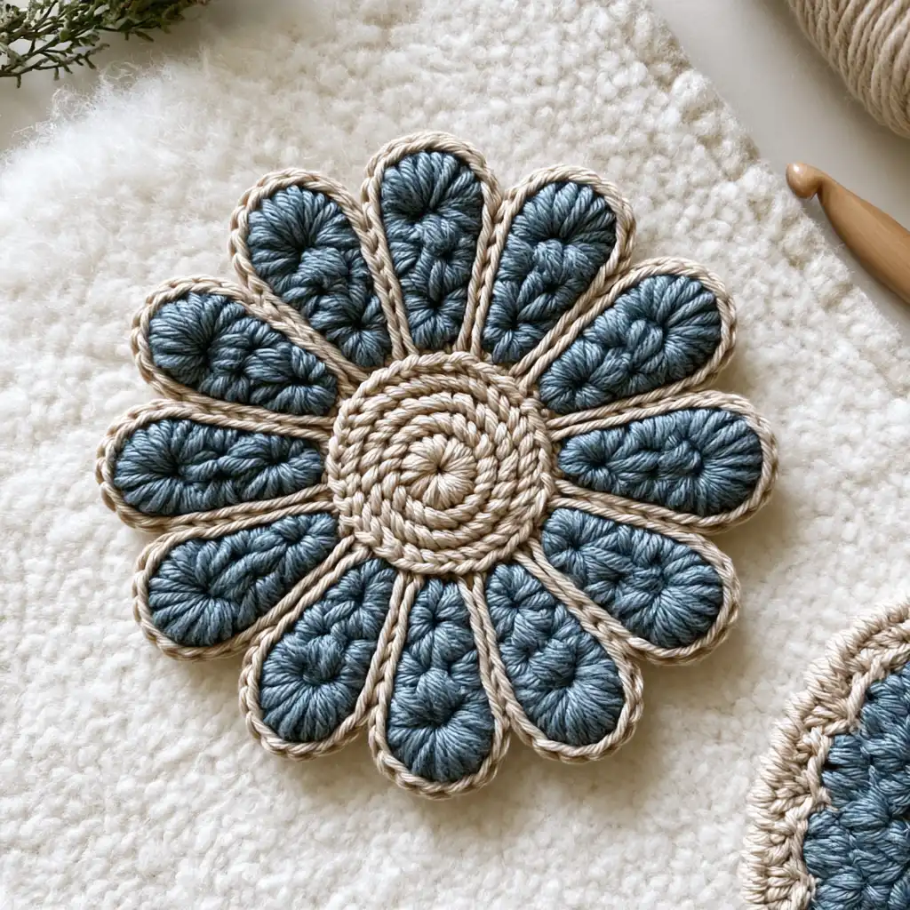 Crochet a Vintage Flower Coaster: Free Pattern & Tutorial - step by step