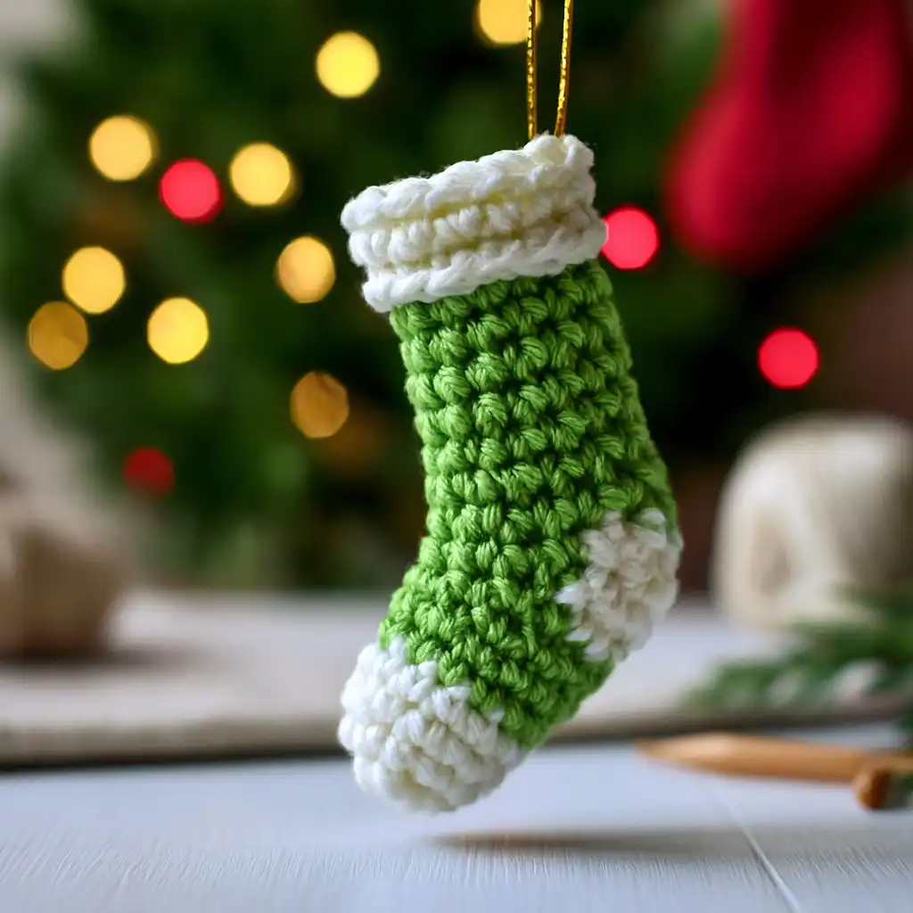Crochet a Charming Mini Christmas Stocking for Holiday Decor