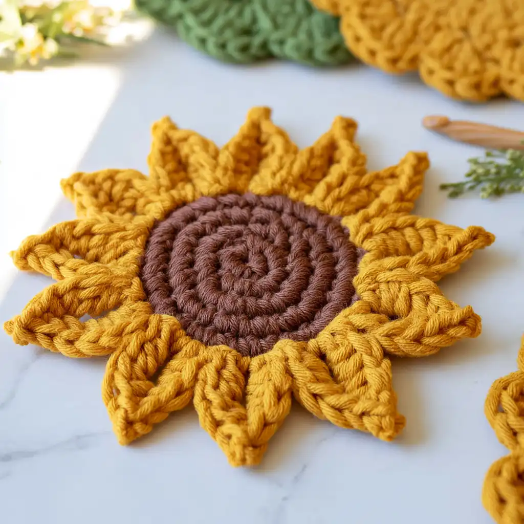 Crochet Sunflower Coasters: A Beginner-Friendly Project