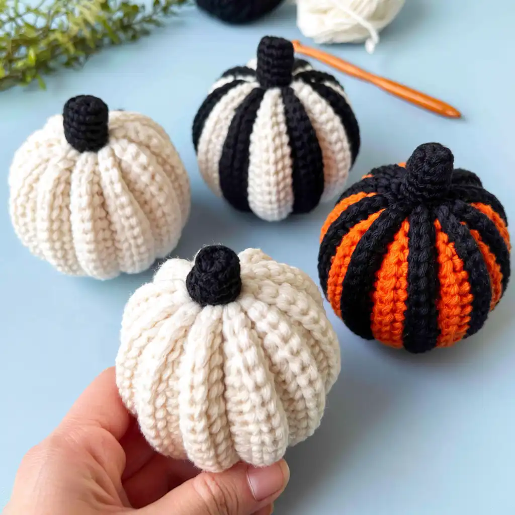 Crochet Adorable Amigurumi Pumpkins for Fall - step by step