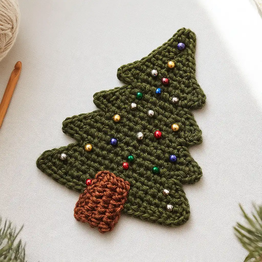 Crochet a No-Sew Gingerbread or Christmas Tree Ornament