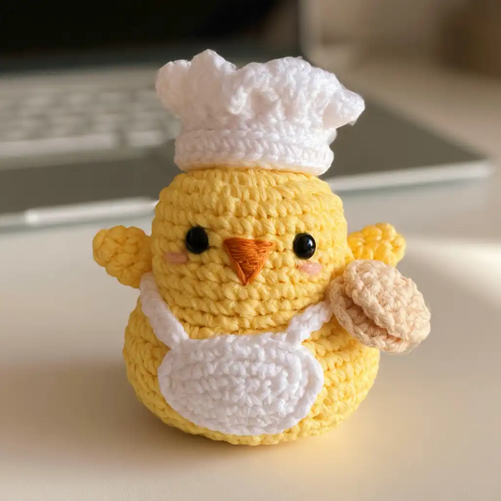 Crochet an Adorable Chicken Chef: Free Pattern! - step by step